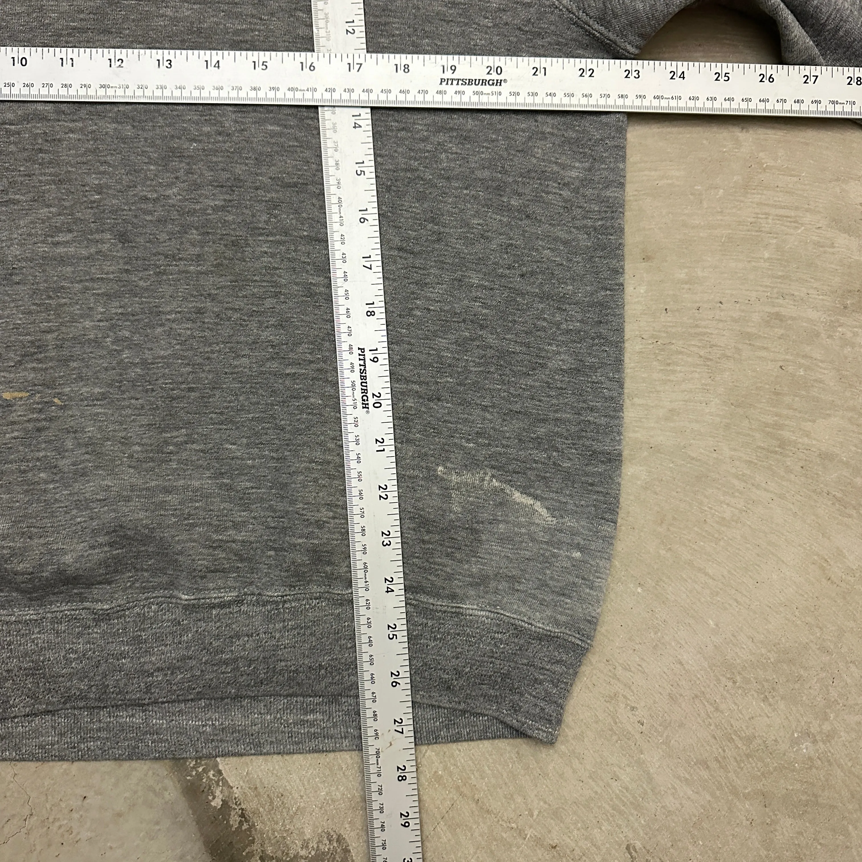90s Gray Raglan Blank Crewneck Sweatshirt L Q41