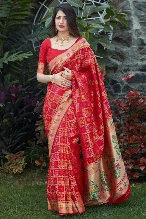Banarasi Soft Silk Saree With Unstitched Blouse