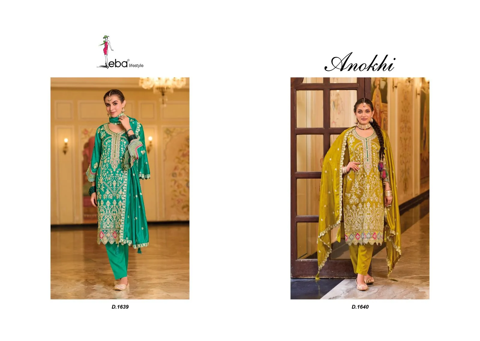 Beautiful Classical Eba Anokhi Premium silk Chudidar Suit 1639