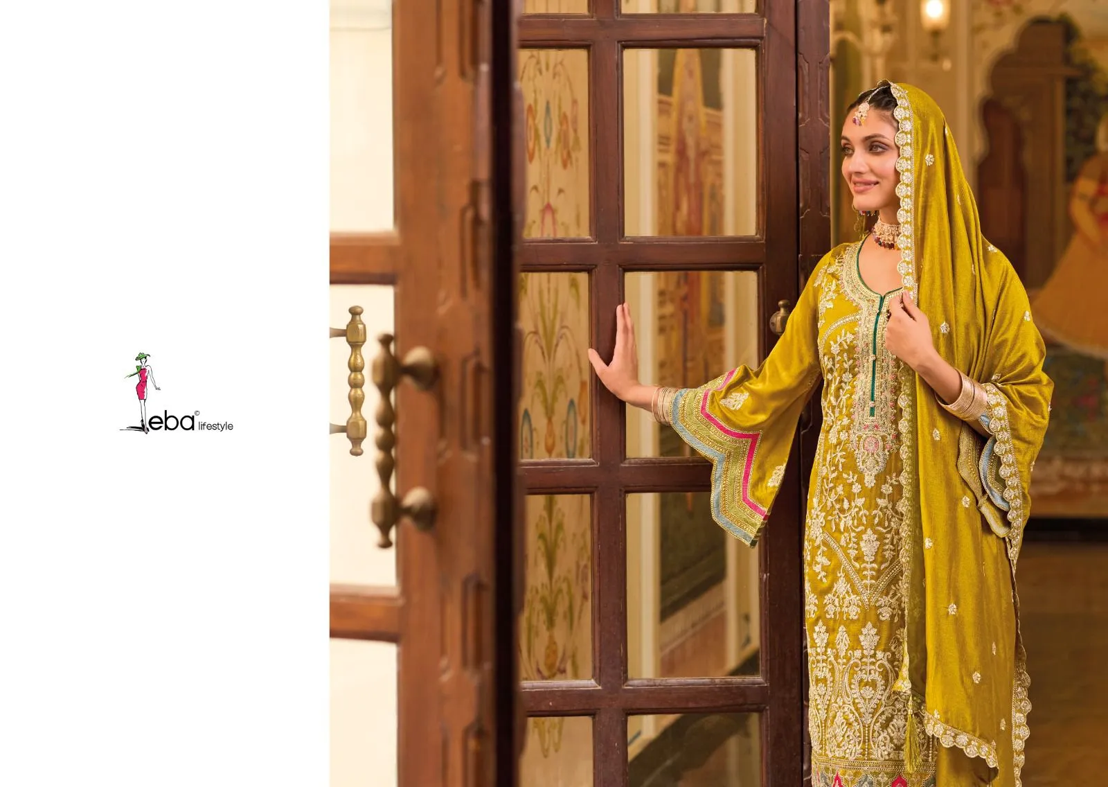 Beautiful Classical Eba Anokhi Premium silk Chudidar Suit 1640