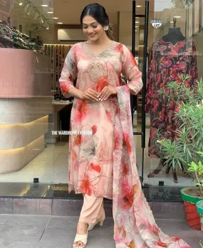 Beautiful Designer Party Wear Summer Pure Orgenza Salwar Suit