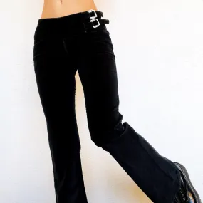 Black Velvet Flare Pants