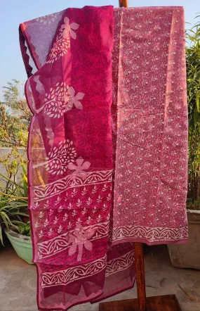 Cotton hand block print suit.