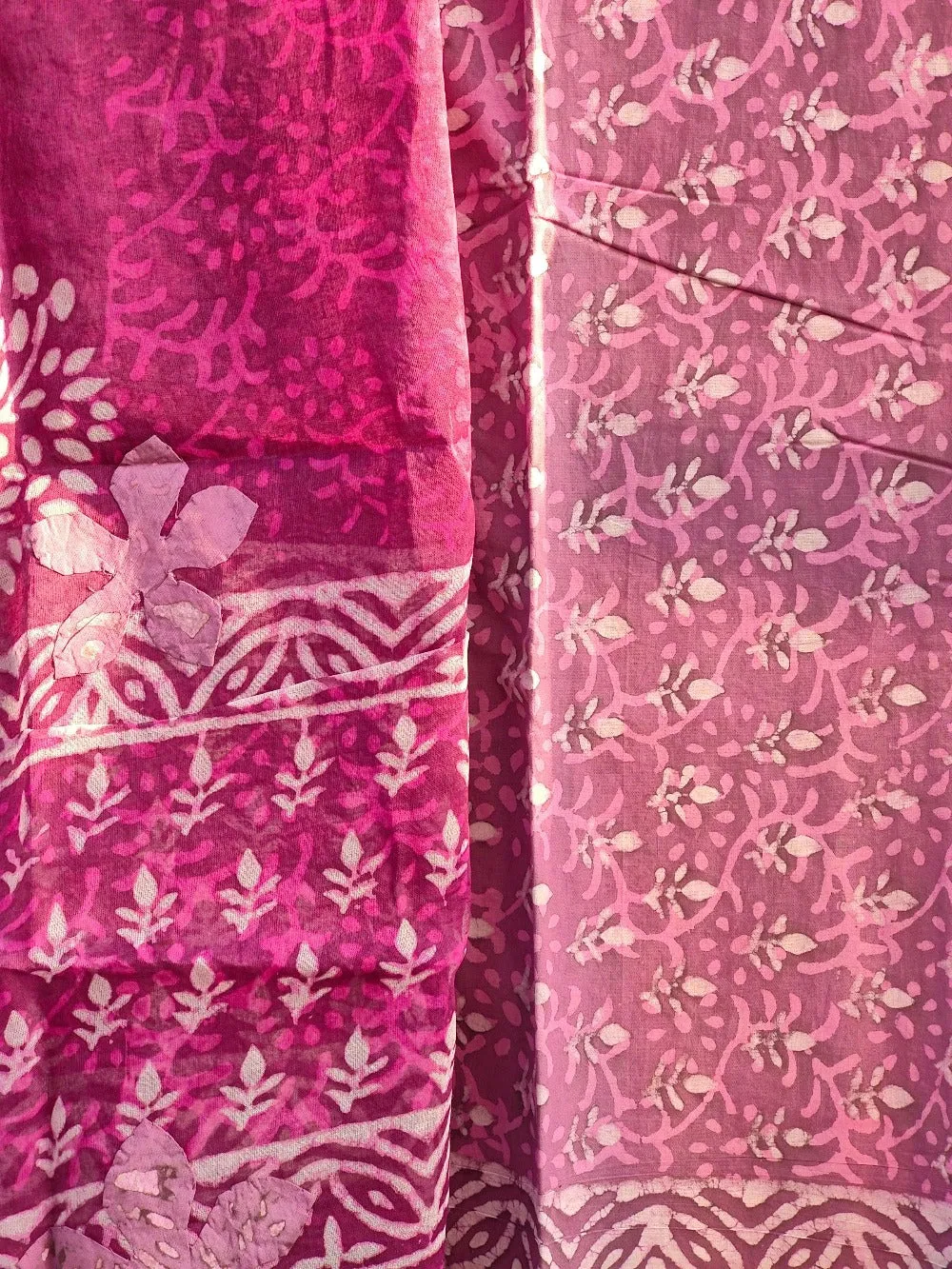 Cotton hand block print suit.