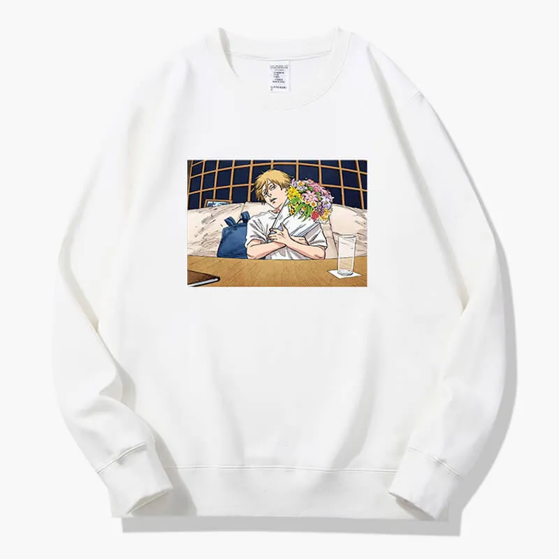 Denji With Flowers Sweatshirt Chainsaw Man