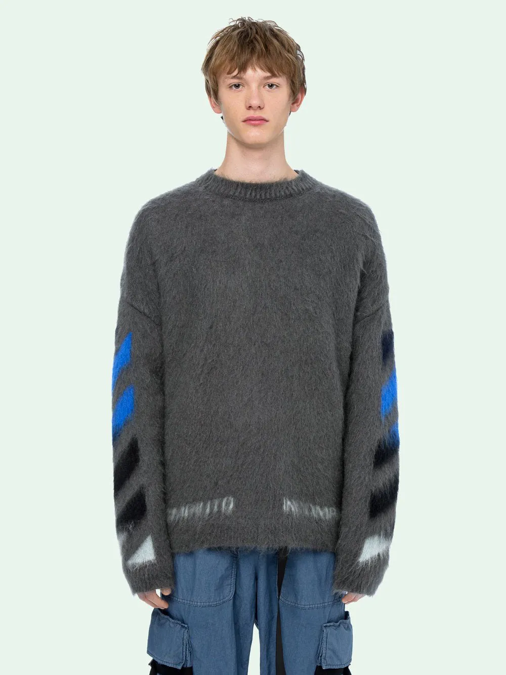 DIAG BRUSHED MOHAIR KNITWEAR