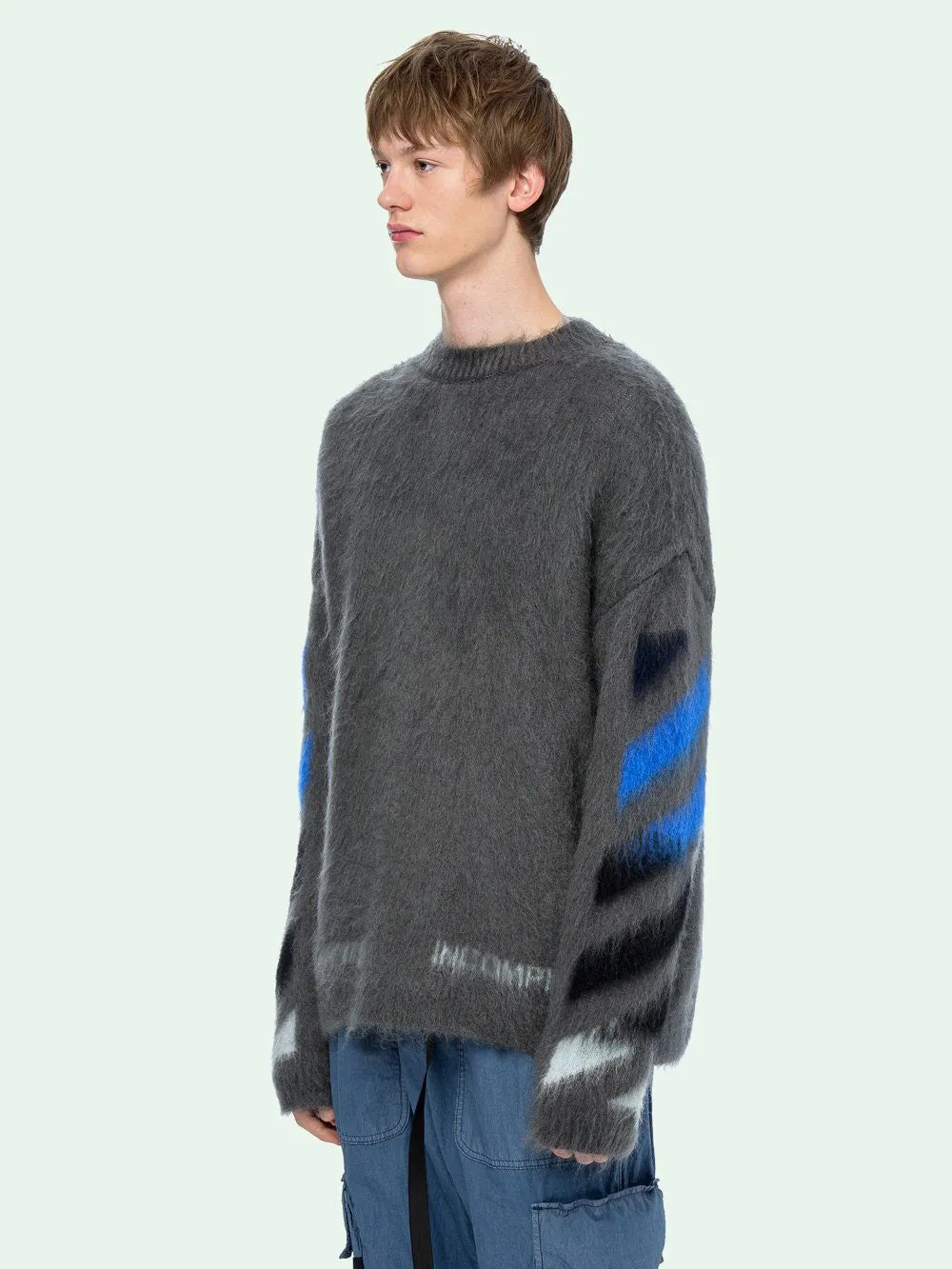DIAG BRUSHED MOHAIR KNITWEAR