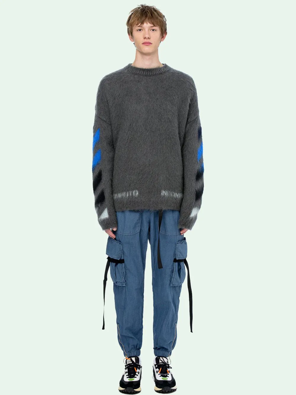 DIAG BRUSHED MOHAIR KNITWEAR