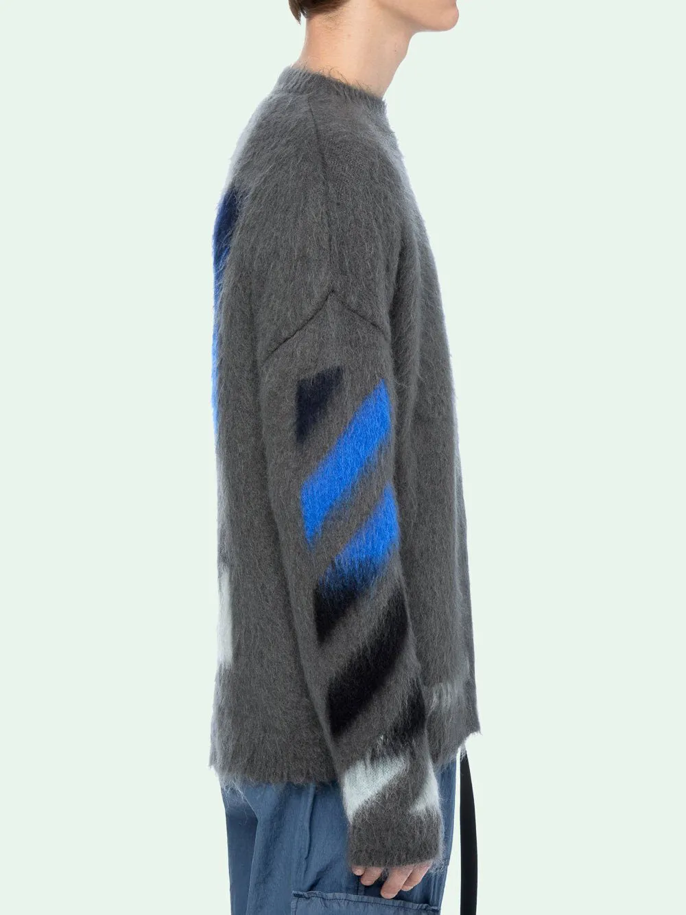 DIAG BRUSHED MOHAIR KNITWEAR