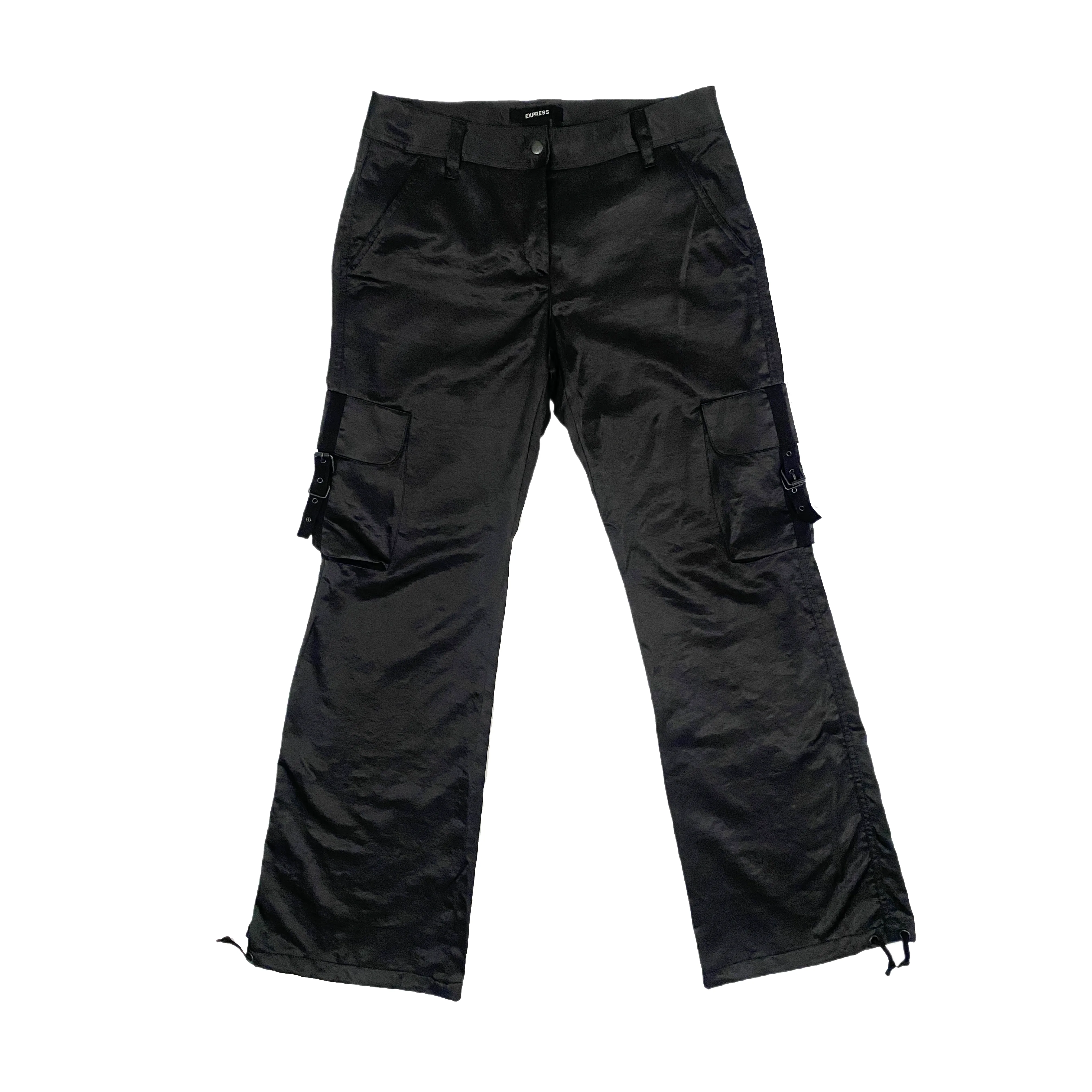 Early 2000's Black Satin Cargos (S)