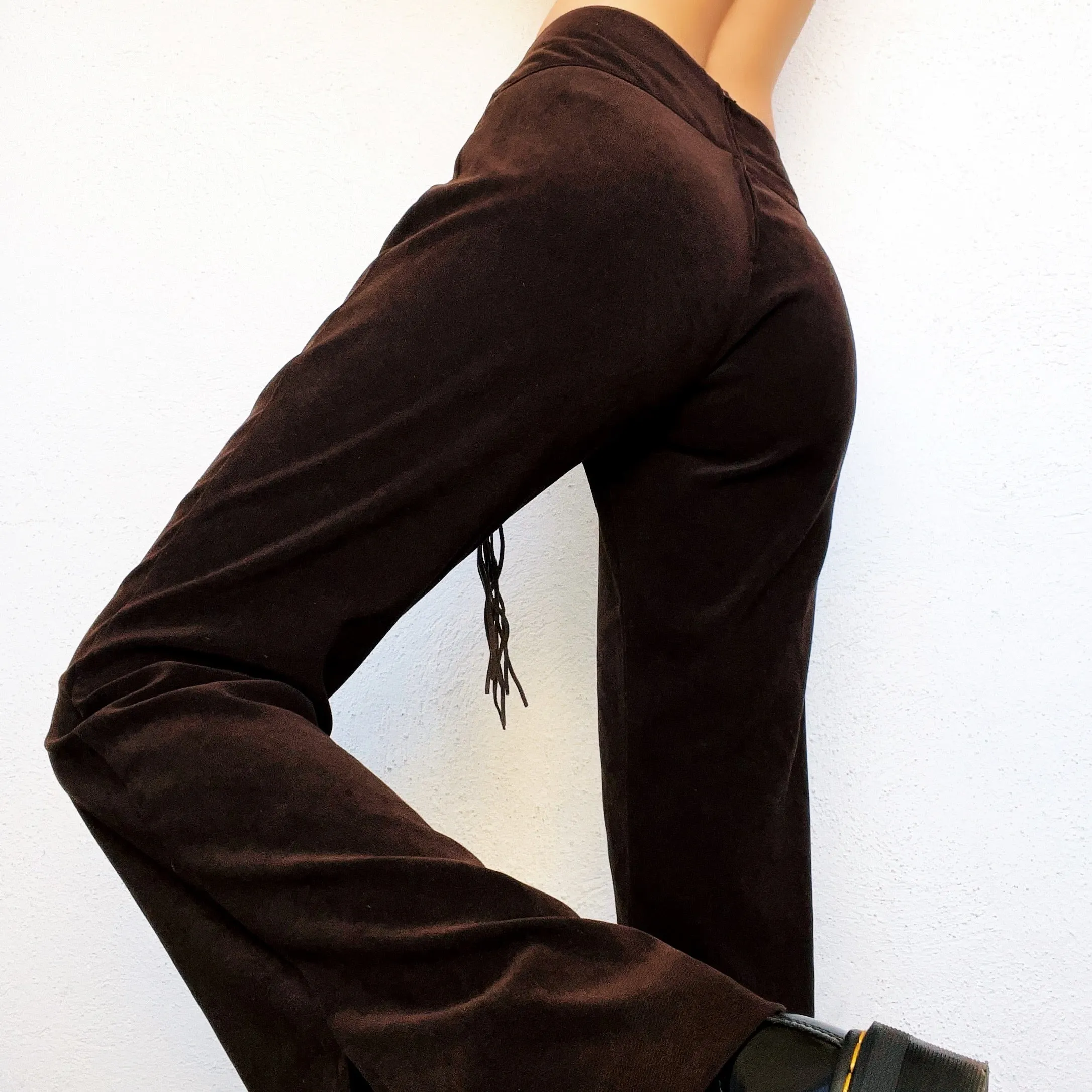 Early 2000s Brown Fringy Belt Pants