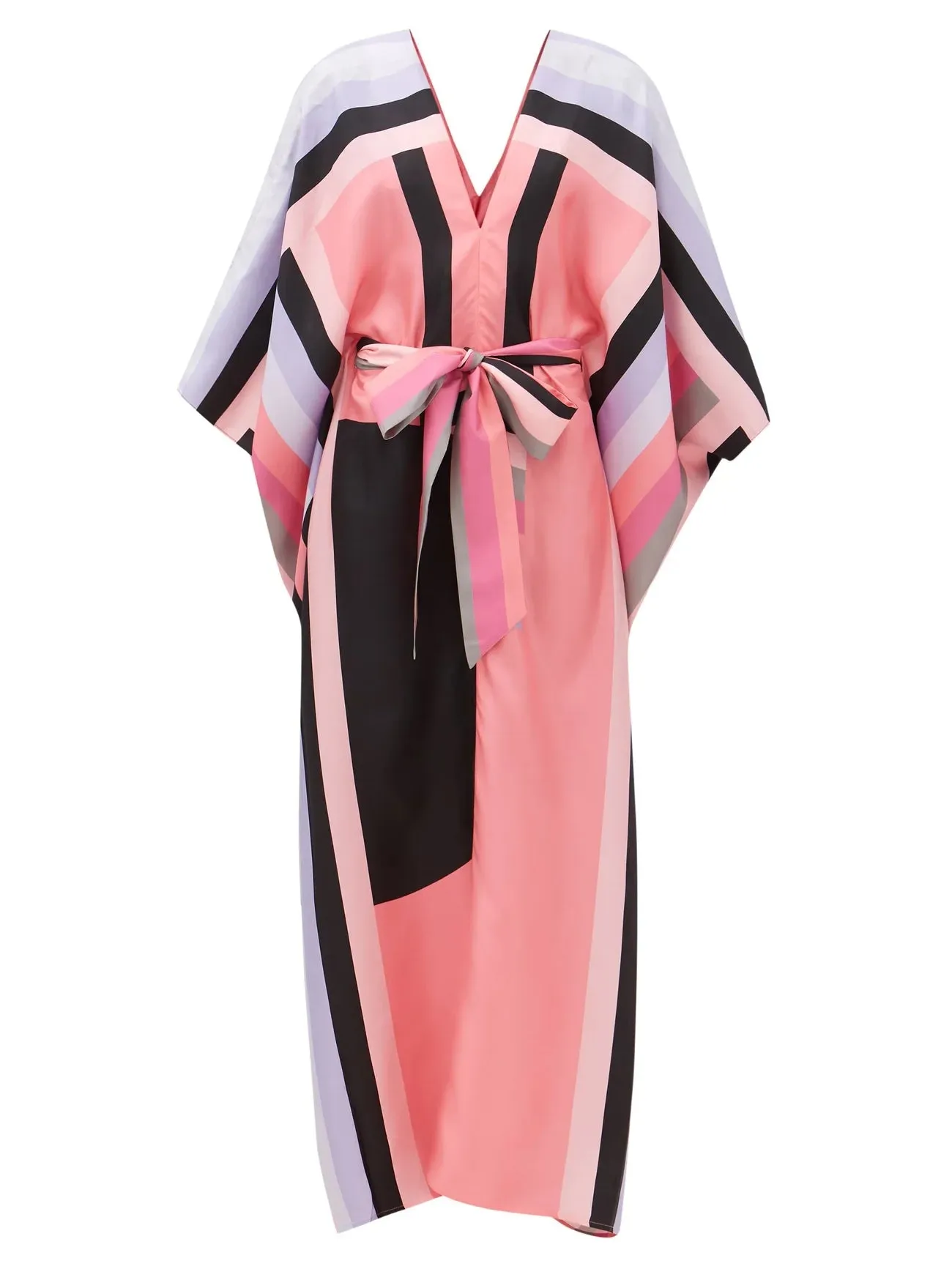 Elegant Floral Silk Crepe Kaftan, Occasion Wear Caftan For Women's