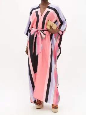 Elegant Floral Silk Crepe Kaftan, Occasion Wear Caftan For Women's