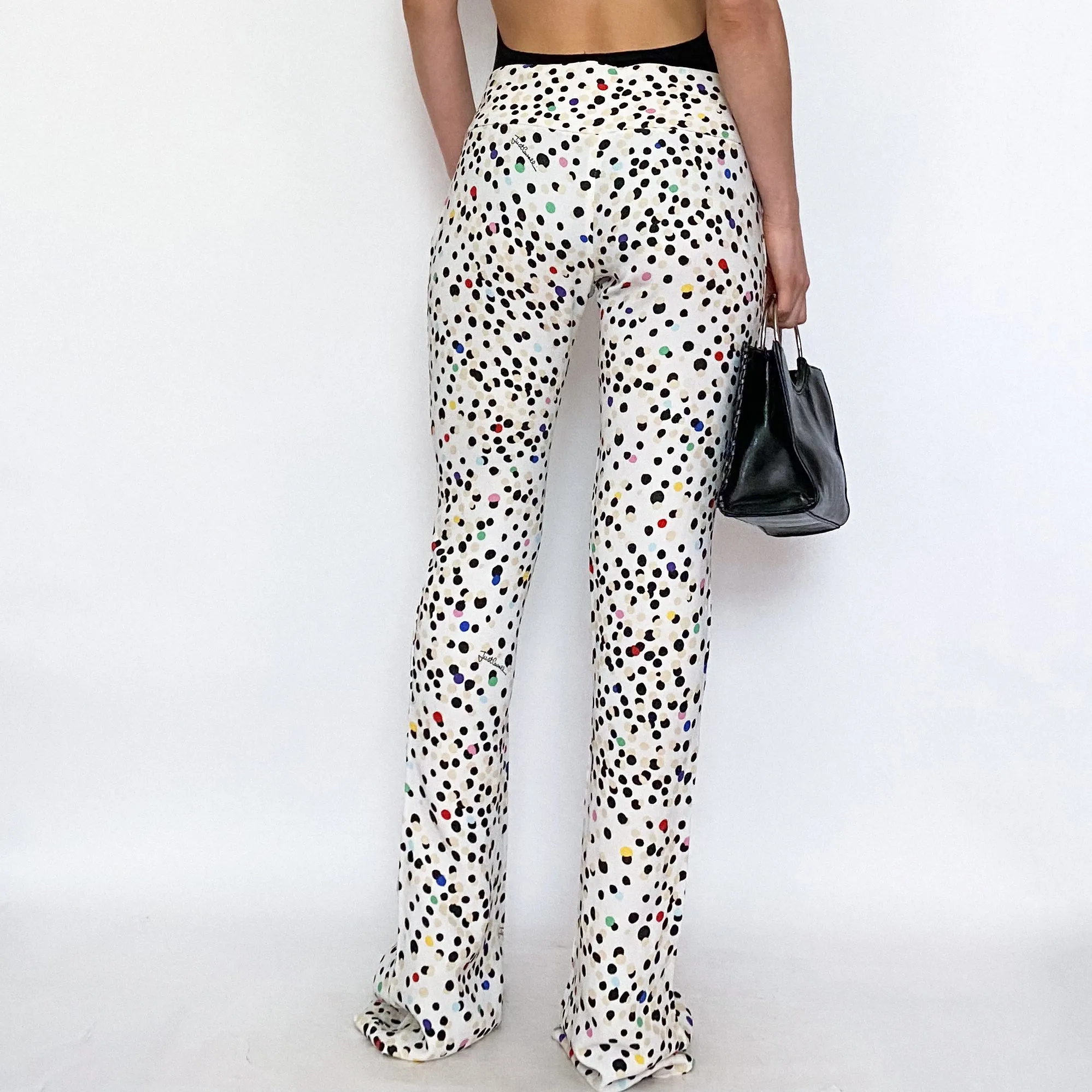 Just Cavalli White Polka Dot Pants - Size 6
