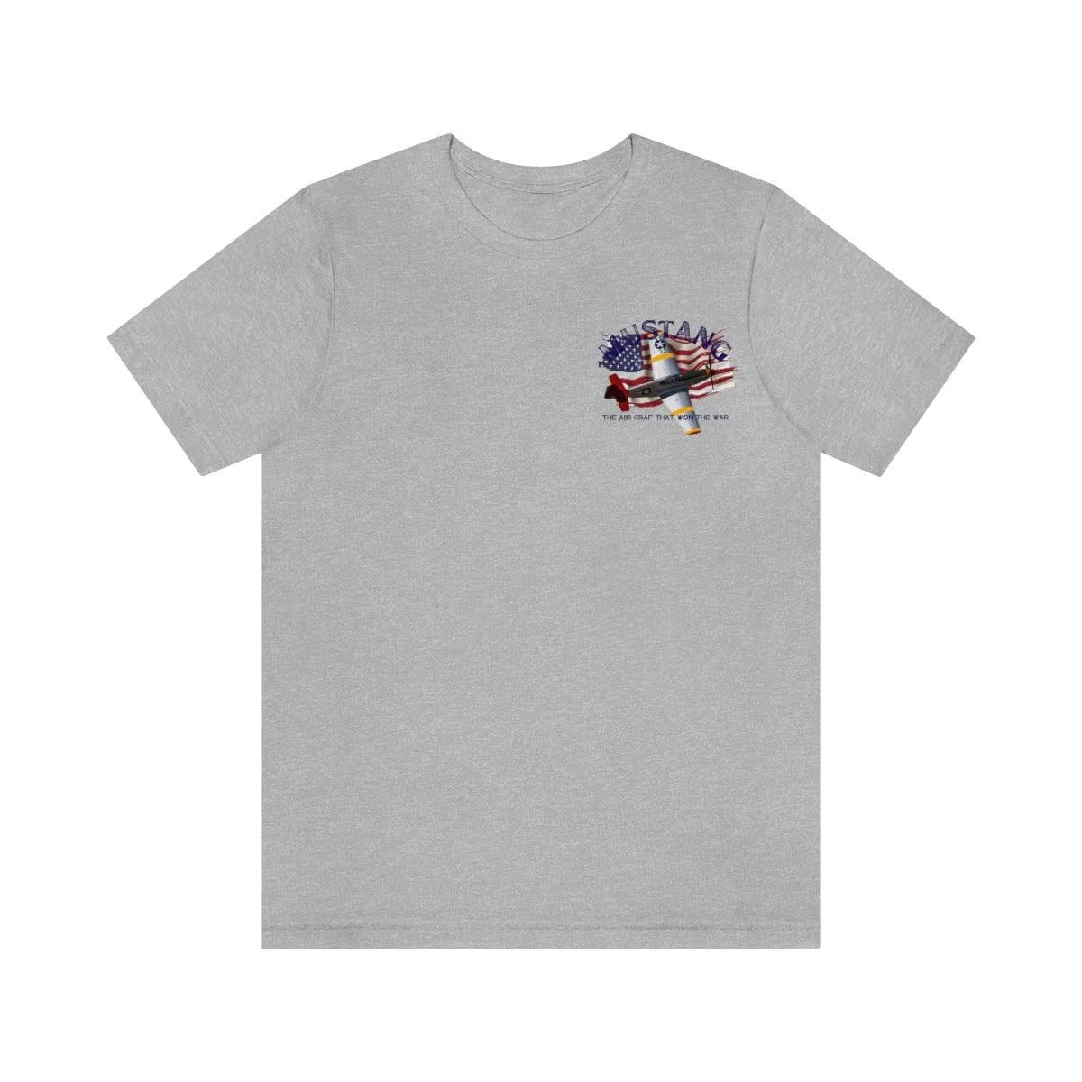 Military T-shirt P-51 Mustang Aircraft , American made, American Flag, Patriotic
