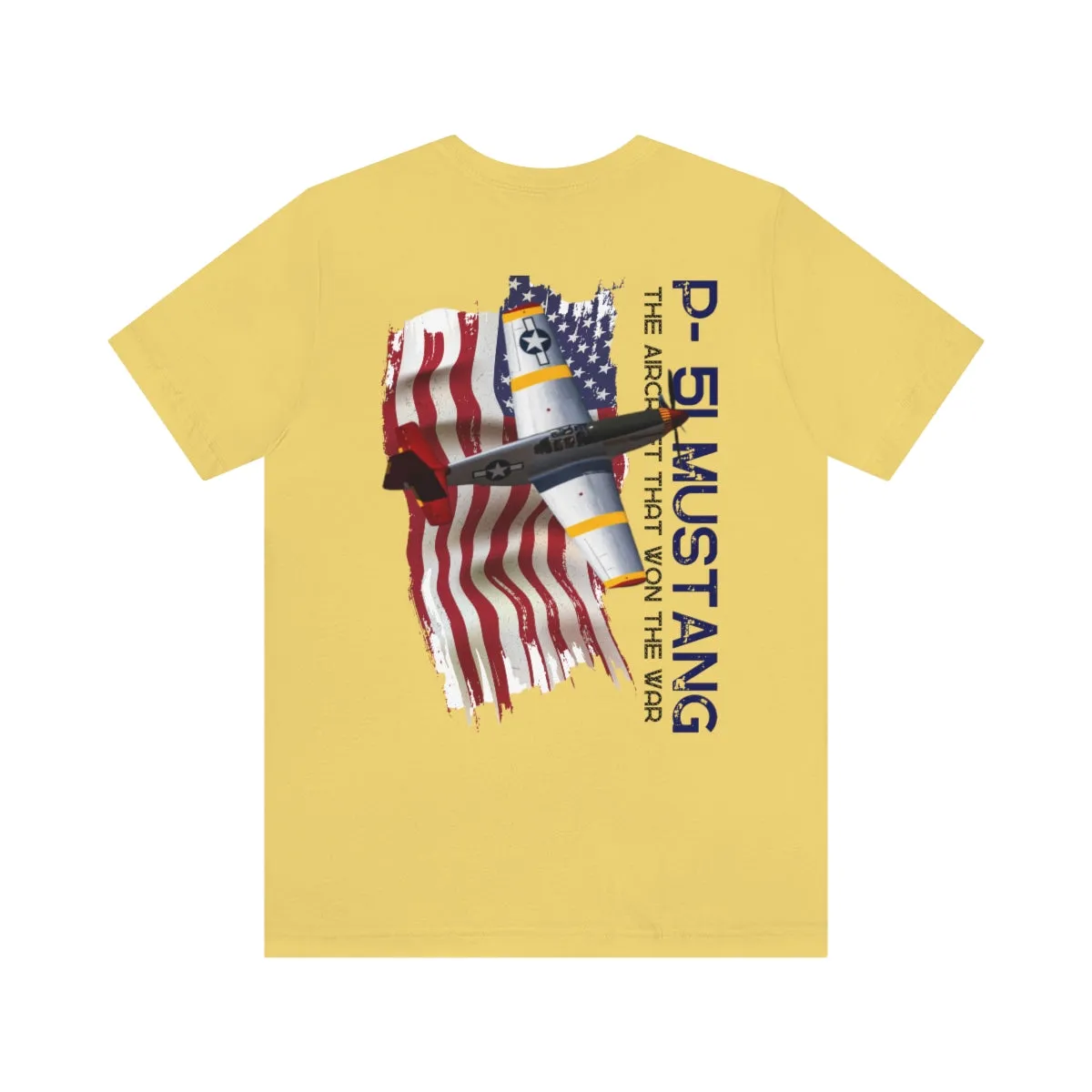 Military T-shirt P-51 Mustang Aircraft , American made, American Flag, Patriotic
