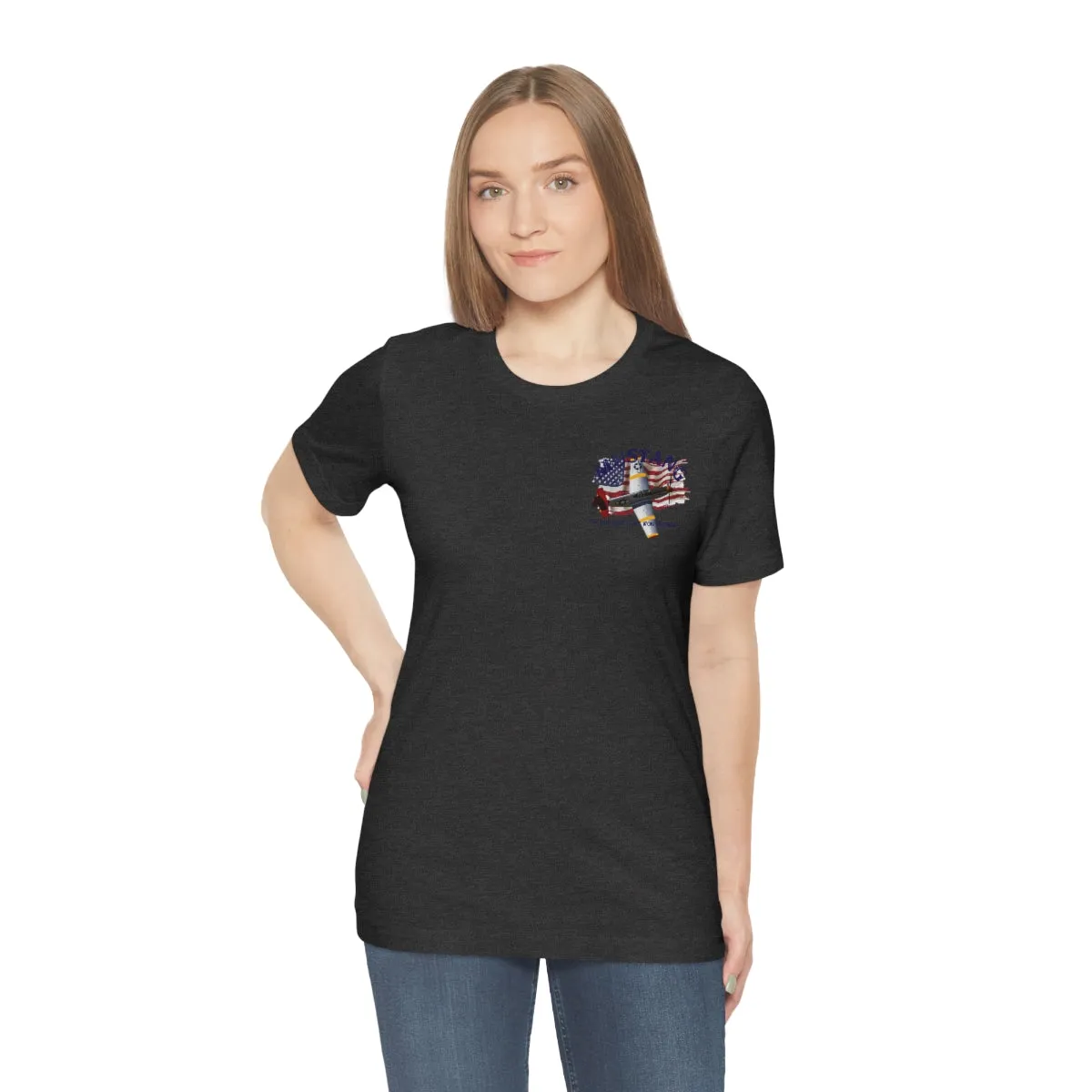 Military T-shirt P-51 Mustang Aircraft , American made, American Flag, Patriotic