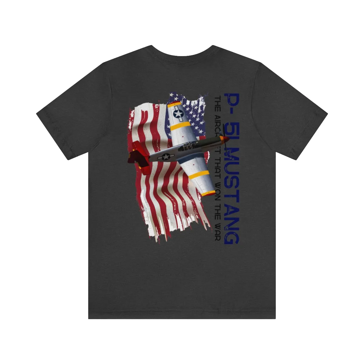 Military T-shirt P-51 Mustang Aircraft , American made, American Flag, Patriotic