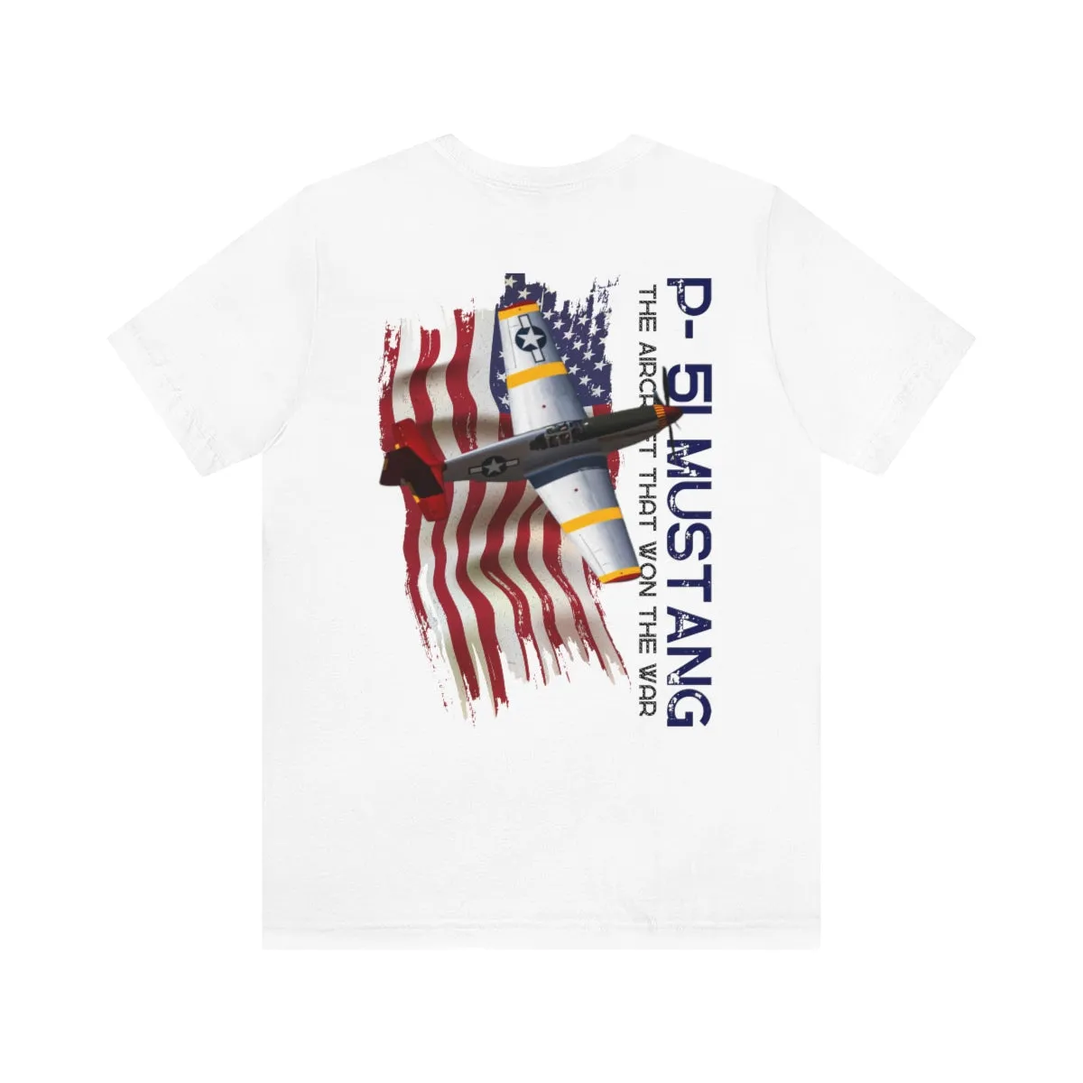 Military T-shirt P-51 Mustang Aircraft , American made, American Flag, Patriotic