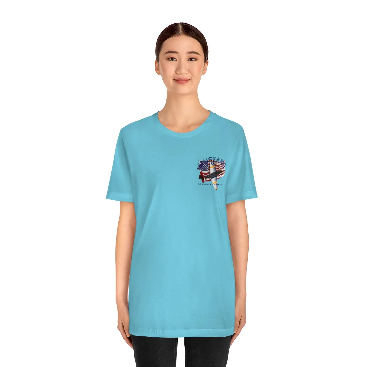 Military T-shirt P-51 Mustang Aircraft , American made, American Flag, Patriotic