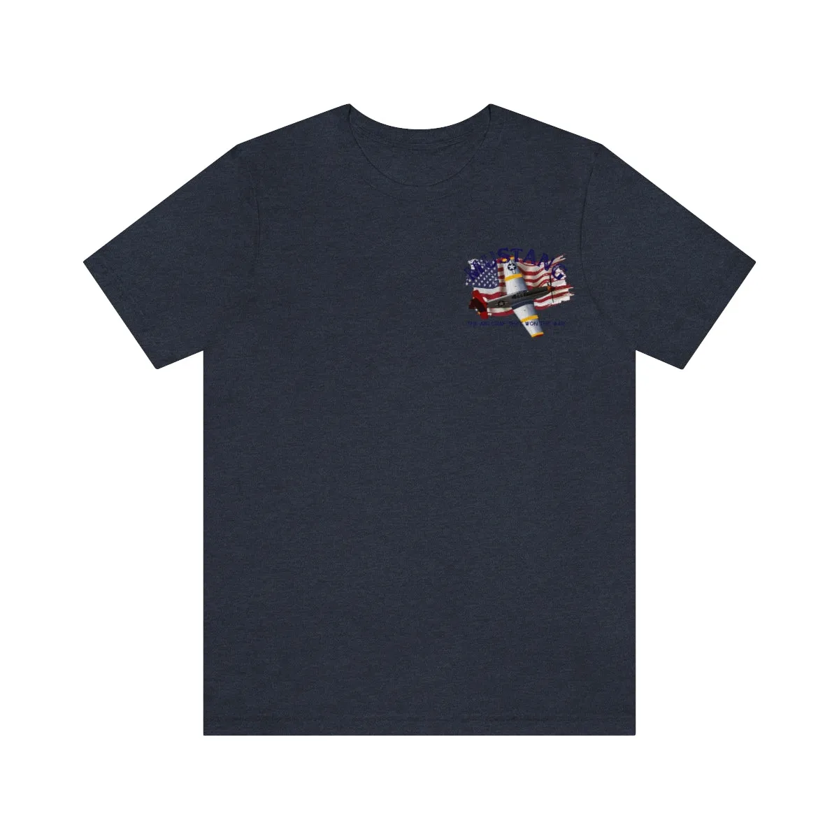 Military T-shirt P-51 Mustang Aircraft , American made, American Flag, Patriotic