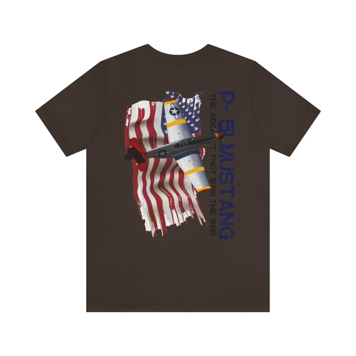 Military T-shirt P-51 Mustang Aircraft , American made, American Flag, Patriotic
