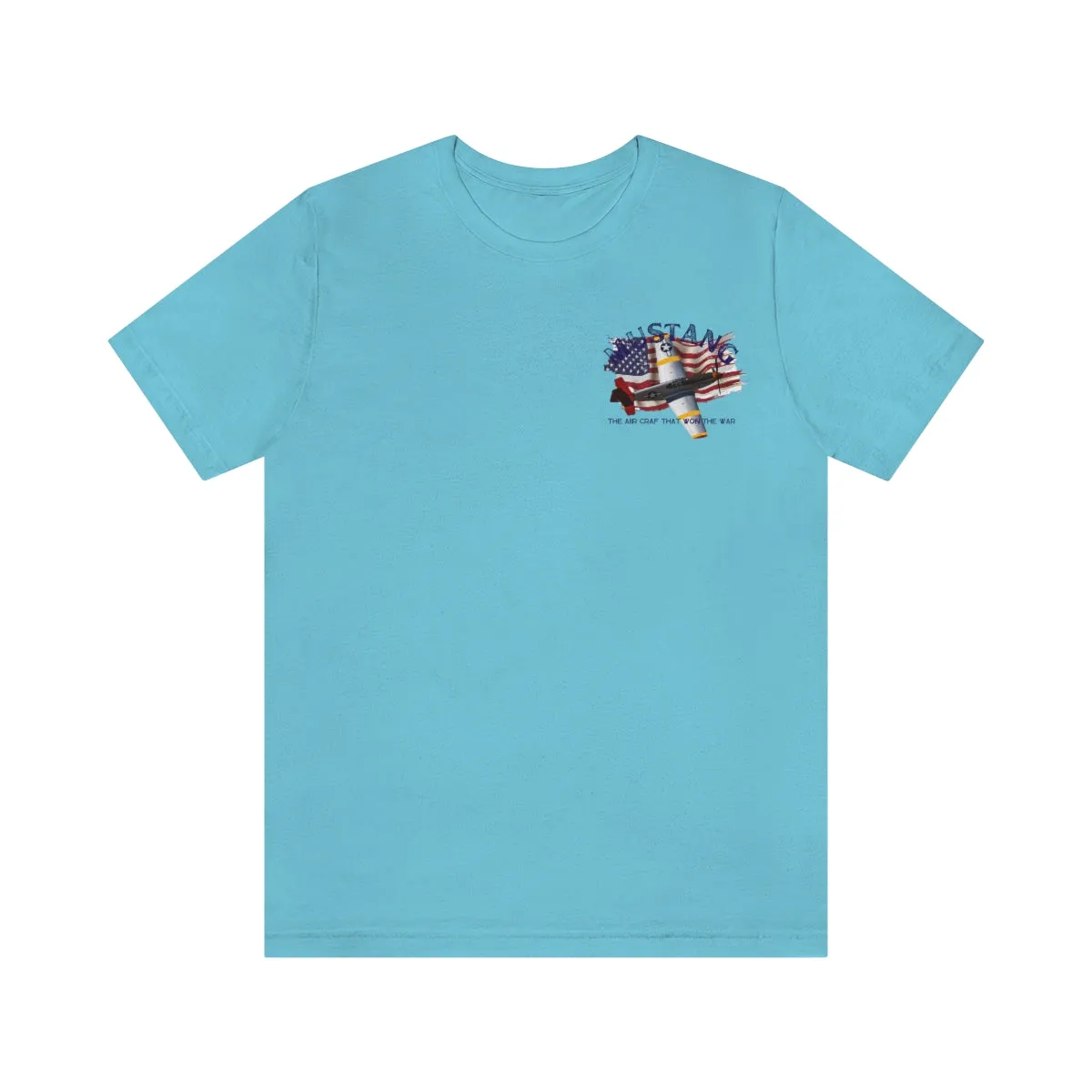 Military T-shirt P-51 Mustang Aircraft , American made, American Flag, Patriotic