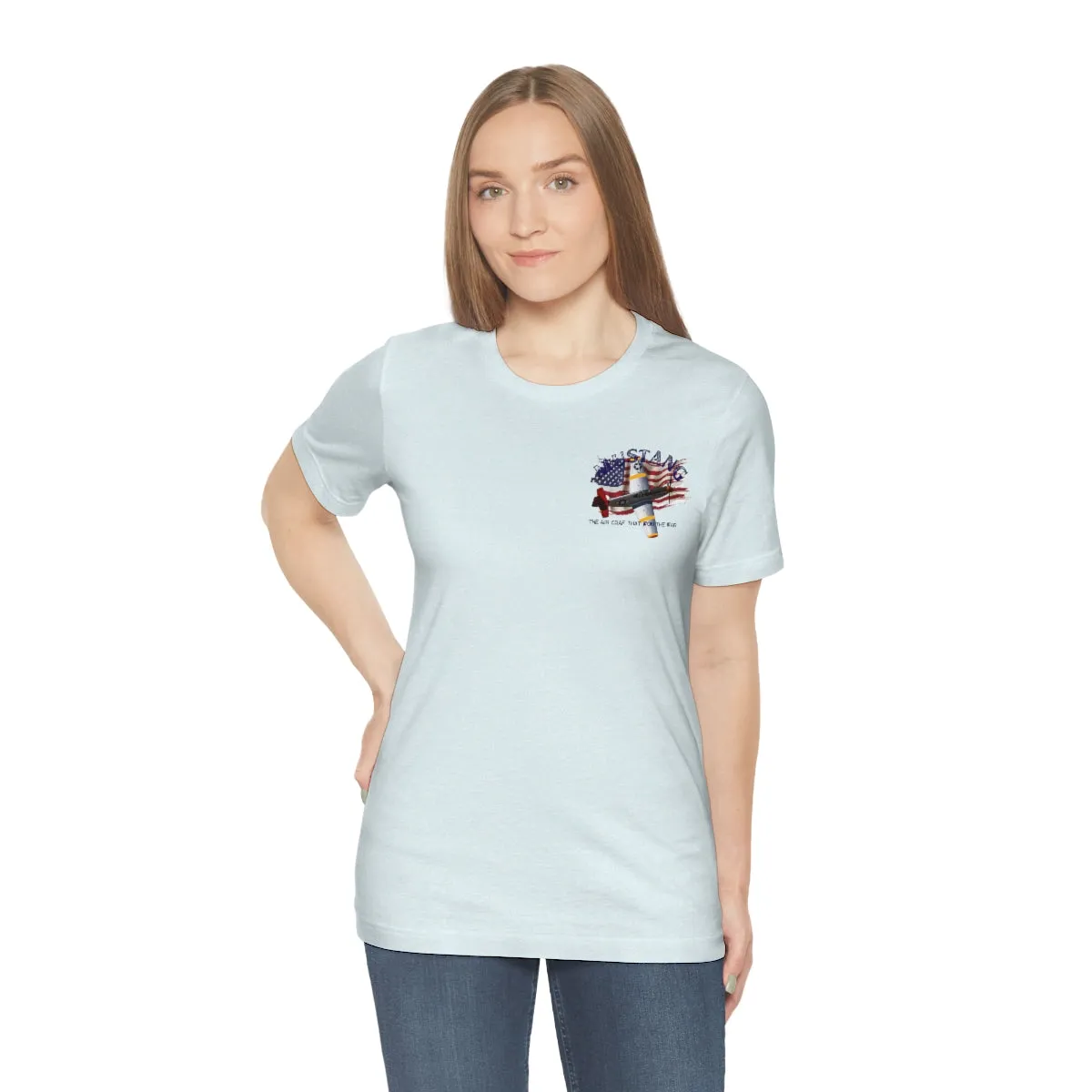 Military T-shirt P-51 Mustang Aircraft , American made, American Flag, Patriotic