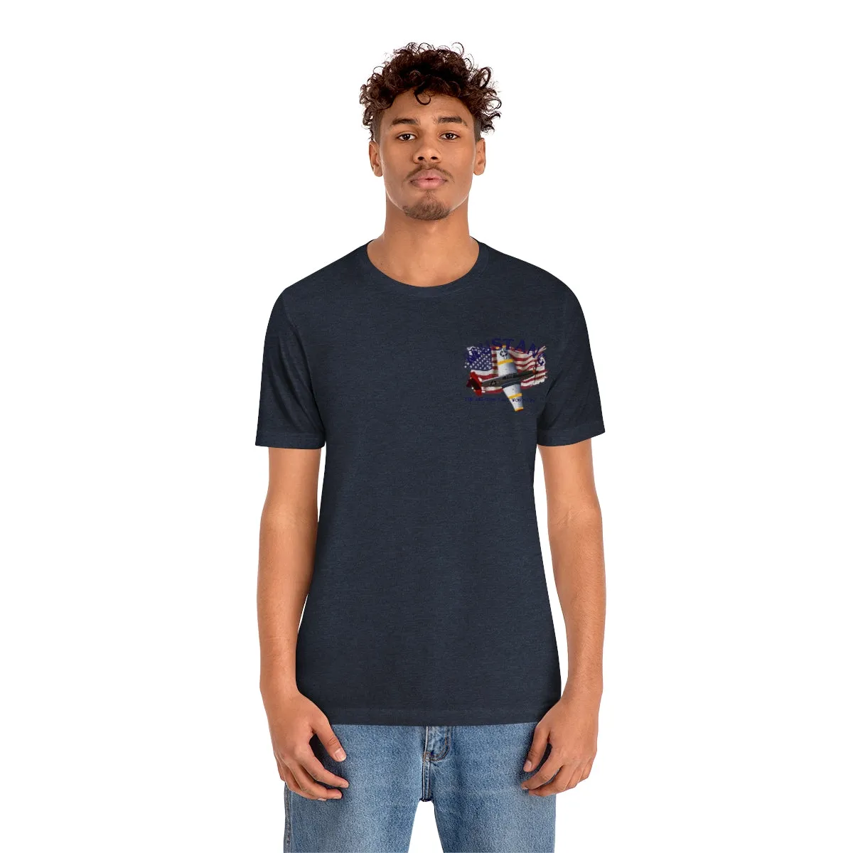 Military T-shirt P-51 Mustang Aircraft , American made, American Flag, Patriotic
