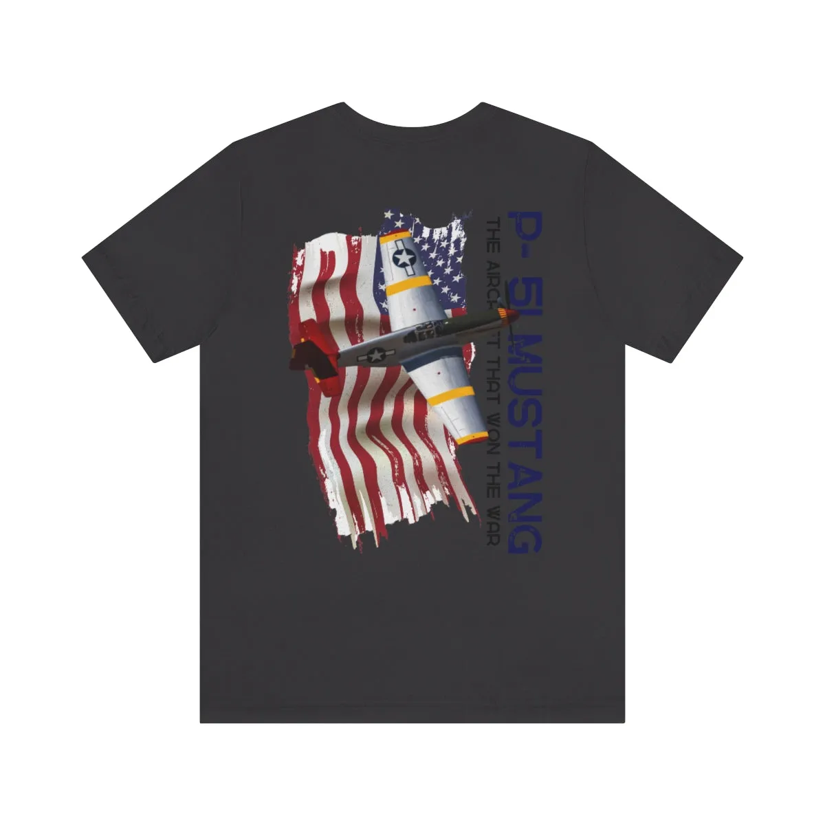 Military T-shirt P-51 Mustang Aircraft , American made, American Flag, Patriotic