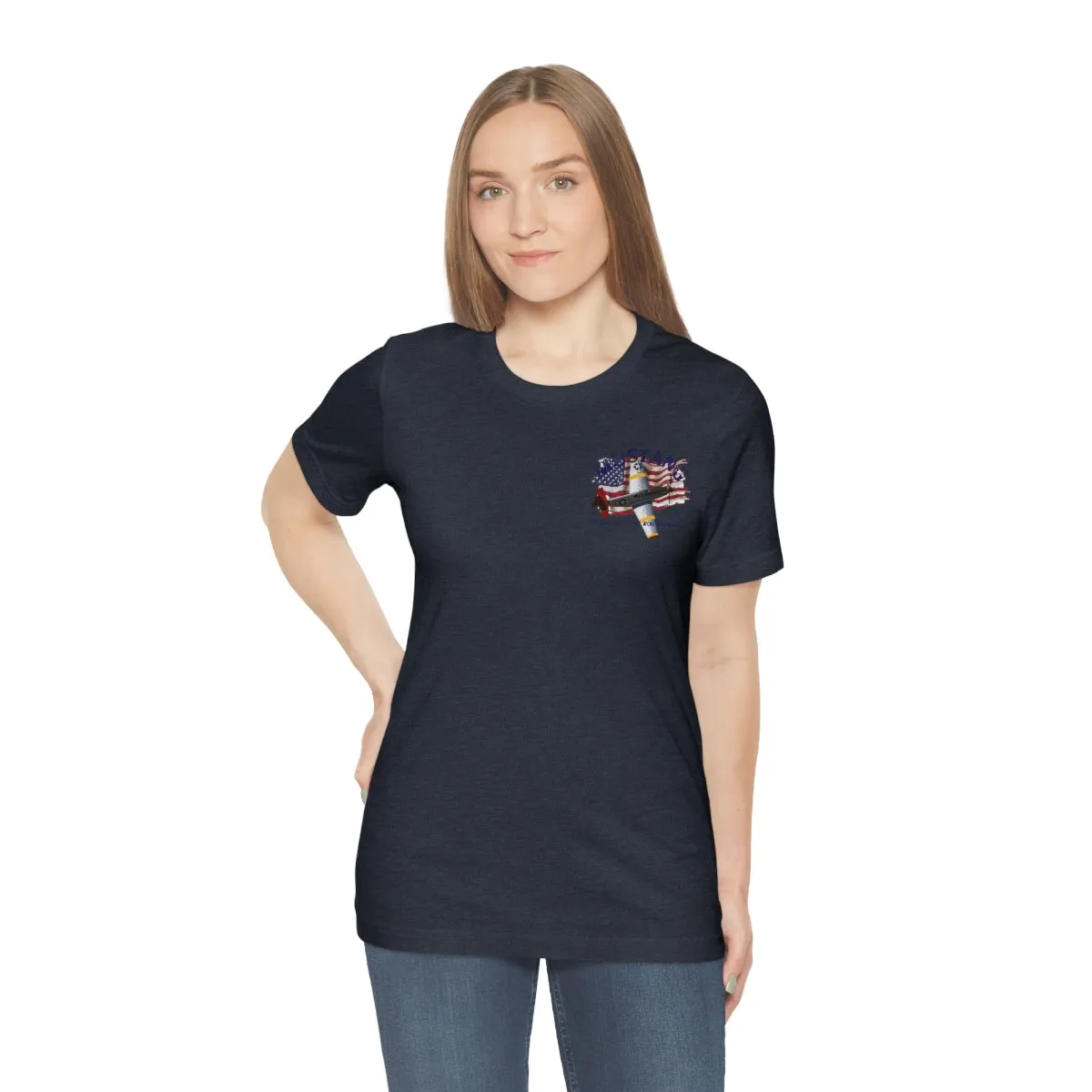 Military T-shirt P-51 Mustang Aircraft , American made, American Flag, Patriotic