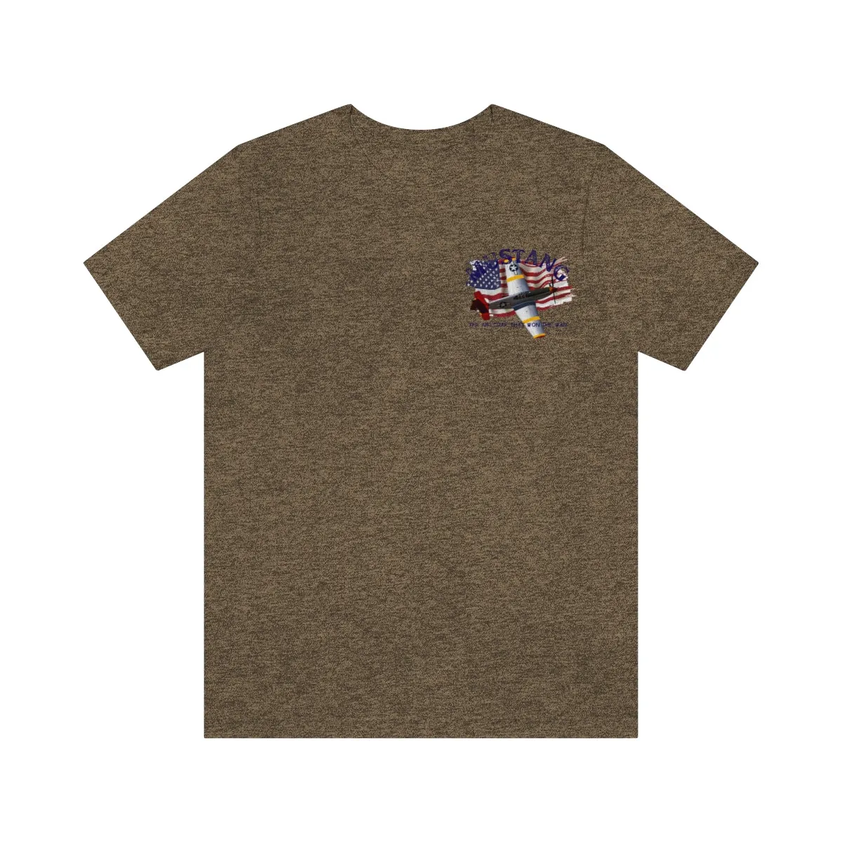 Military T-shirt P-51 Mustang Aircraft , American made, American Flag, Patriotic