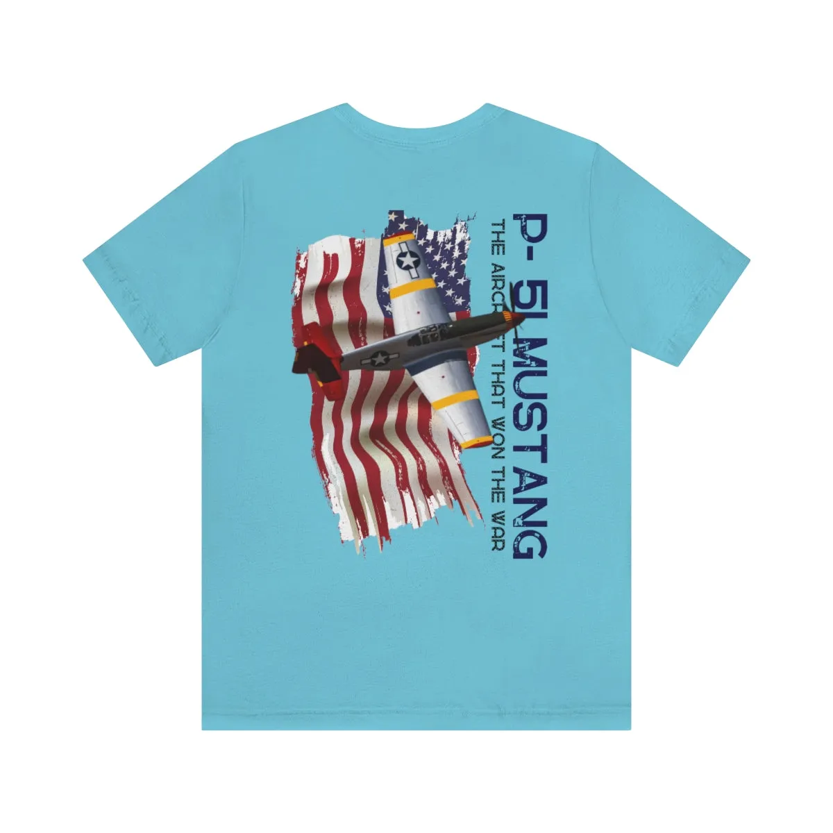 Military T-shirt P-51 Mustang Aircraft , American made, American Flag, Patriotic