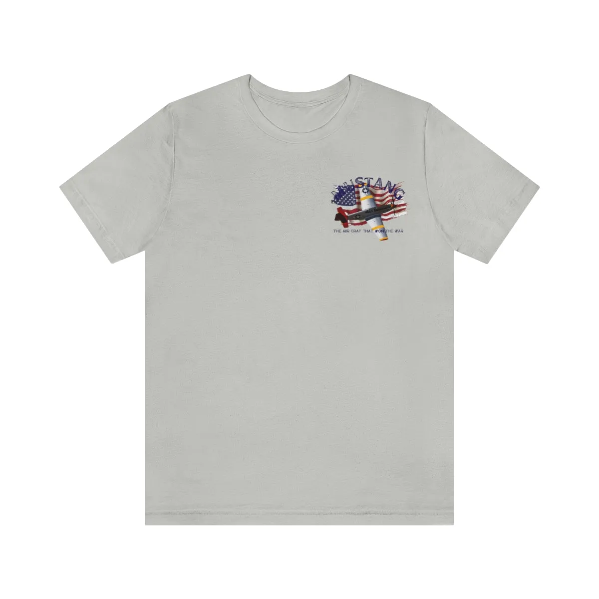 Military T-shirt P-51 Mustang Aircraft , American made, American Flag, Patriotic