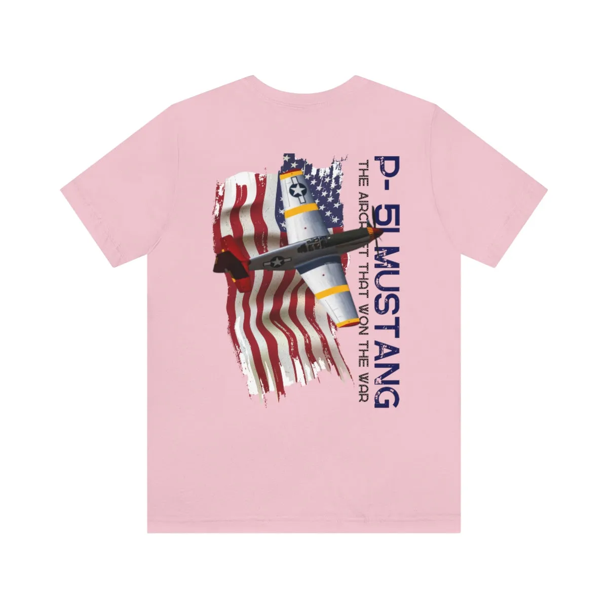 Military T-shirt P-51 Mustang Aircraft , American made, American Flag, Patriotic