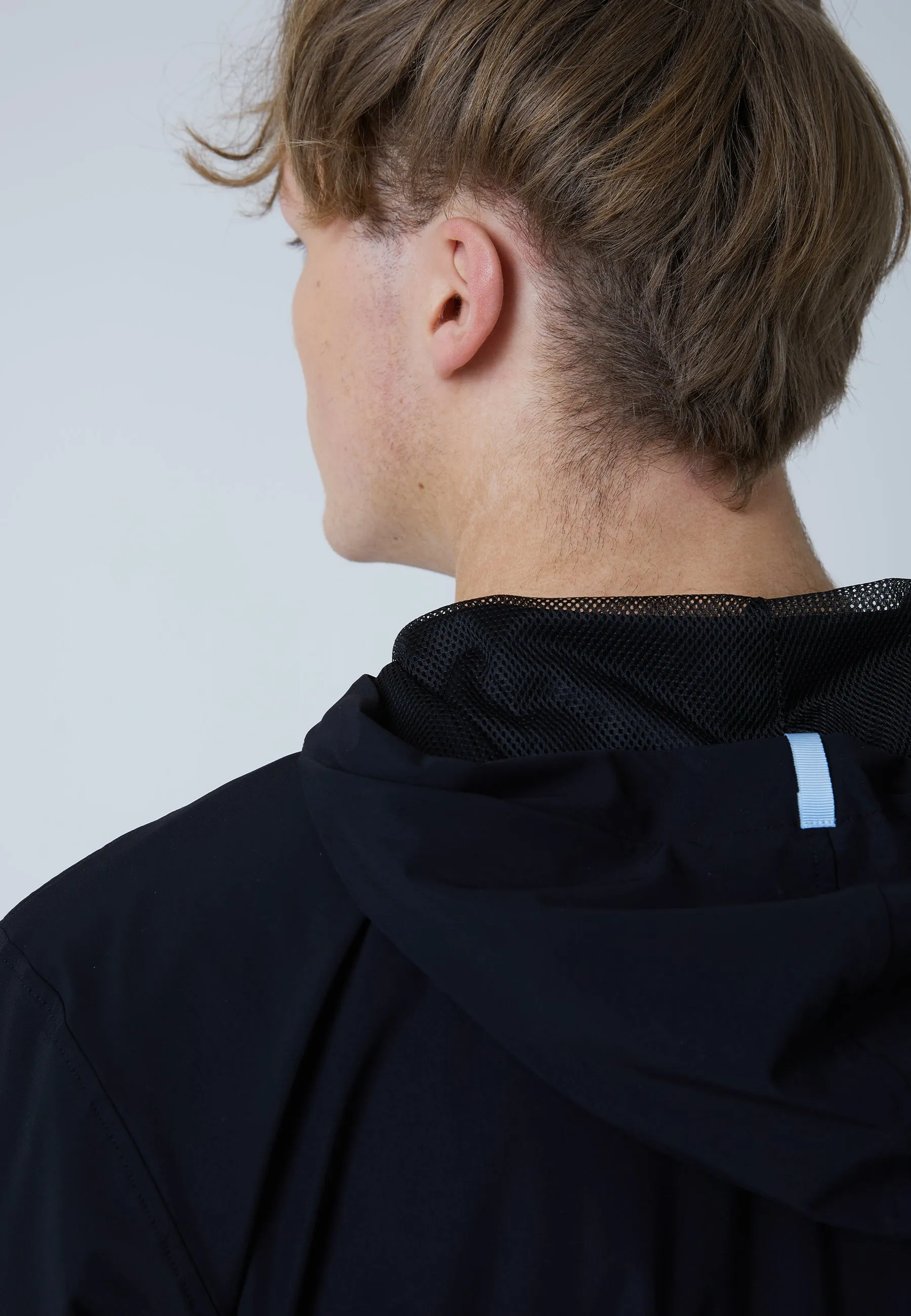 Tennis Woven Jacket with Hood, black