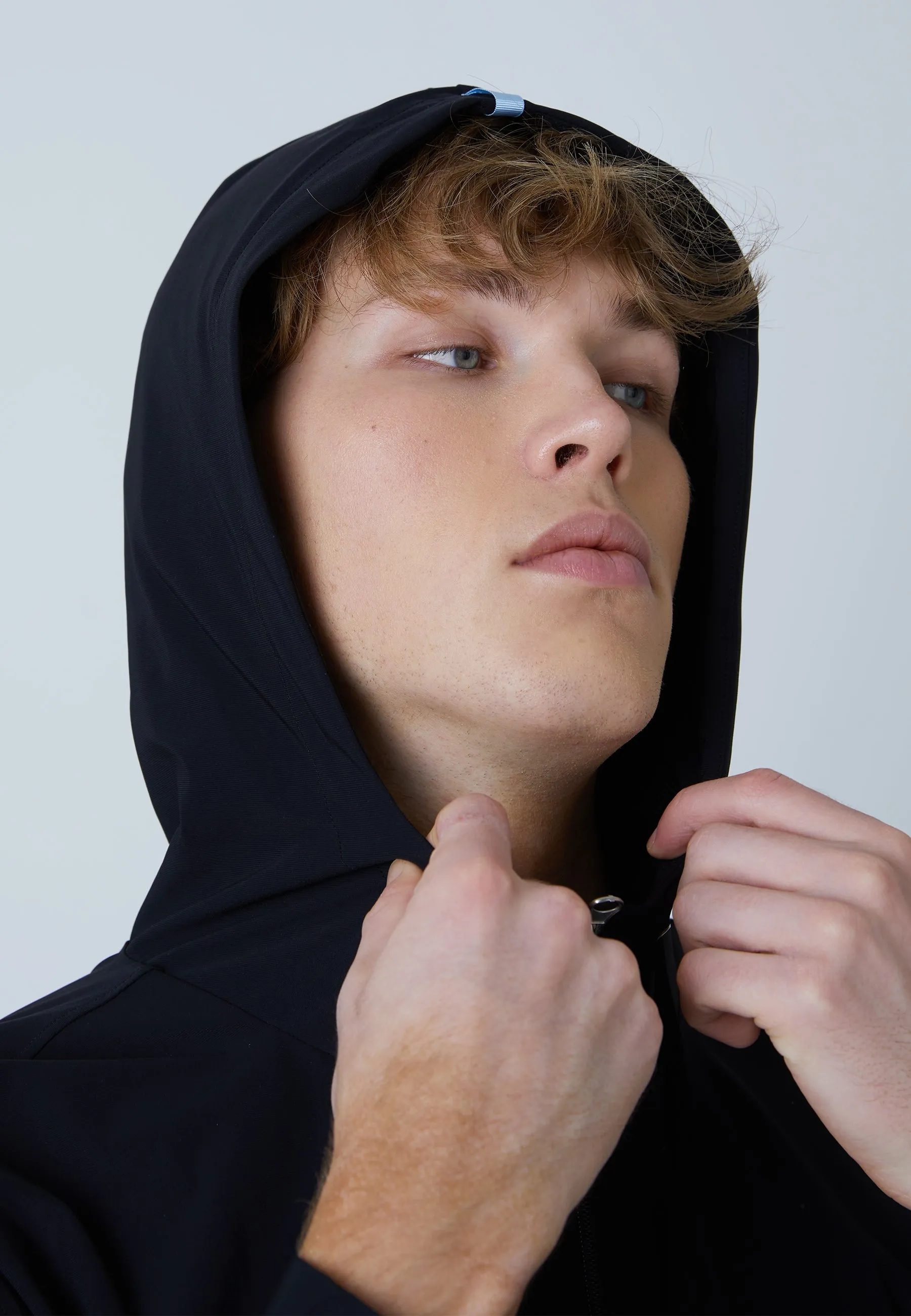 Tennis Woven Jacket with Hood, black