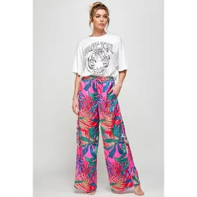 Tropical Print Drawstring Pants By LuxyUsa